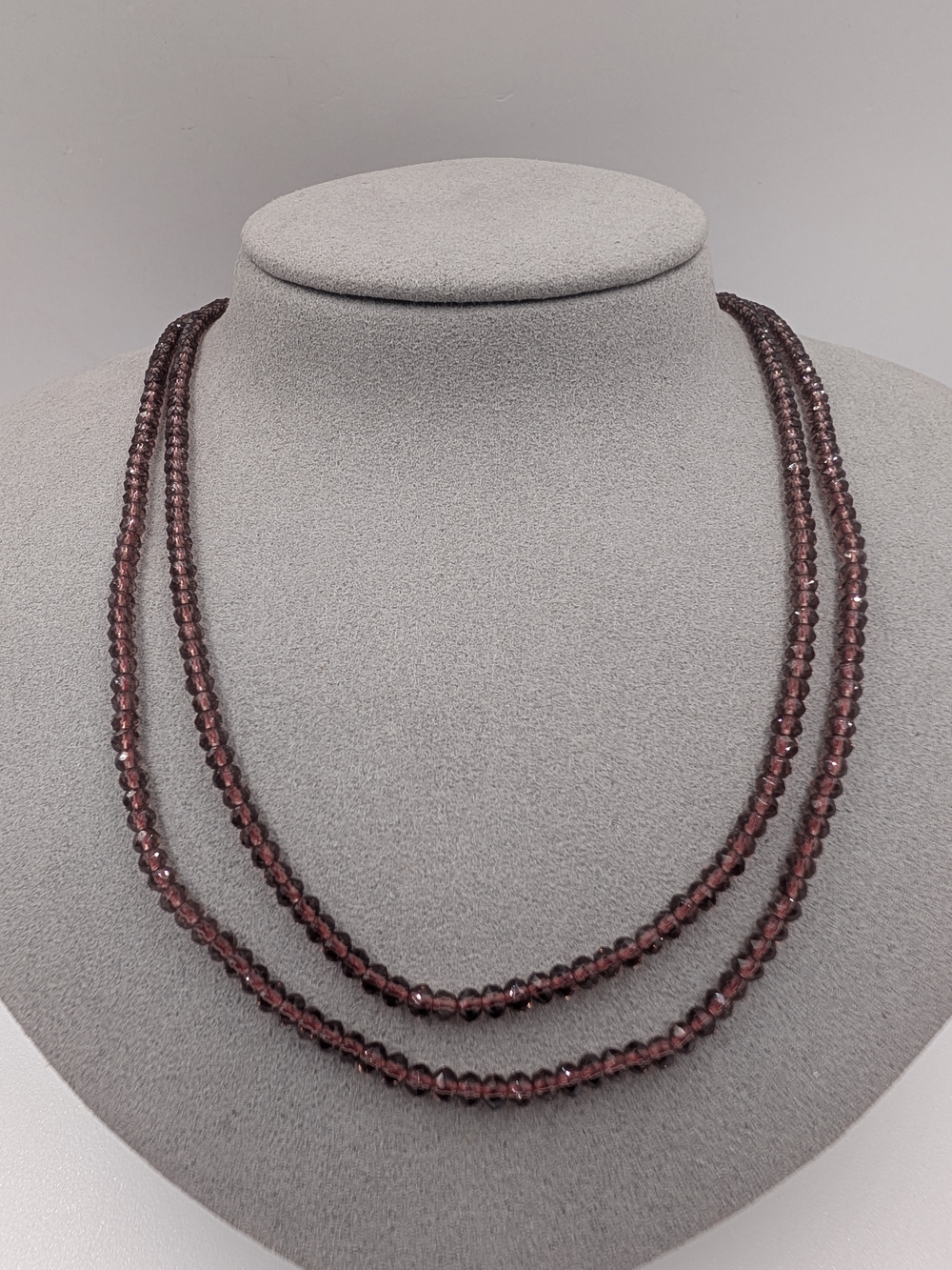 Gorjana Gold-Tone Faceted Plum Crystal Beaded Long Layering Necklace 0426